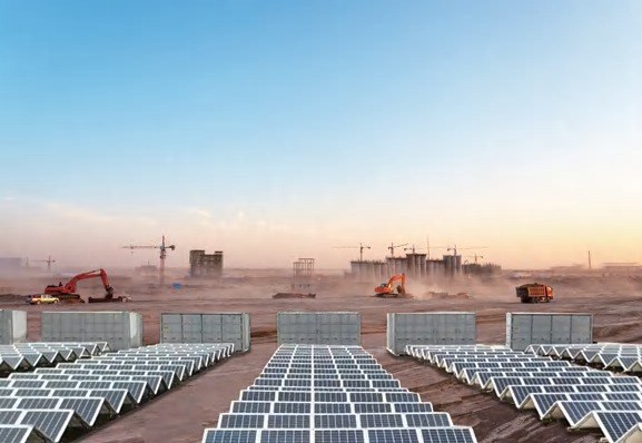 Solar power at a wide agricultural site