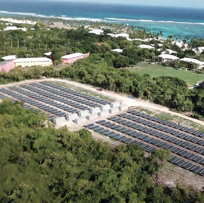 Solar installation in a large open site