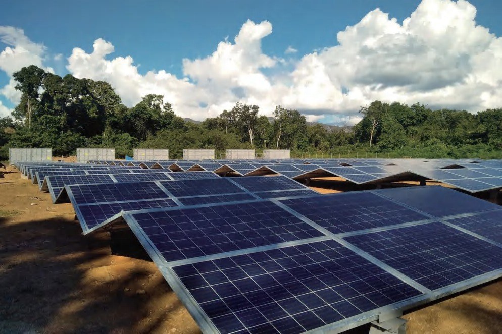Solar array under open sky